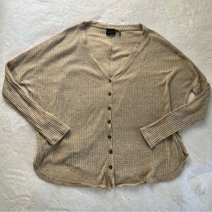 Urban Outfitters Tan Waffle Button-Up, Size XS